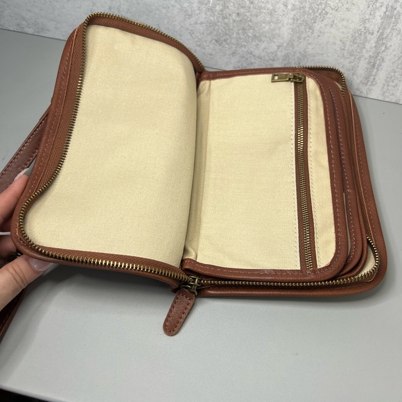 MINOOY “Urania Clutch Bag”/Organizer/Mini Crossbody in Light Cognac Leather - Picture 8 of 8